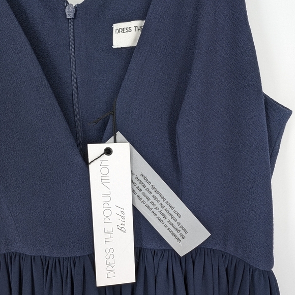 Dress the Population Bridal Maxi Gown Evening Dress Formal Bridesmaid Navy NWT - Picture 5 of 9